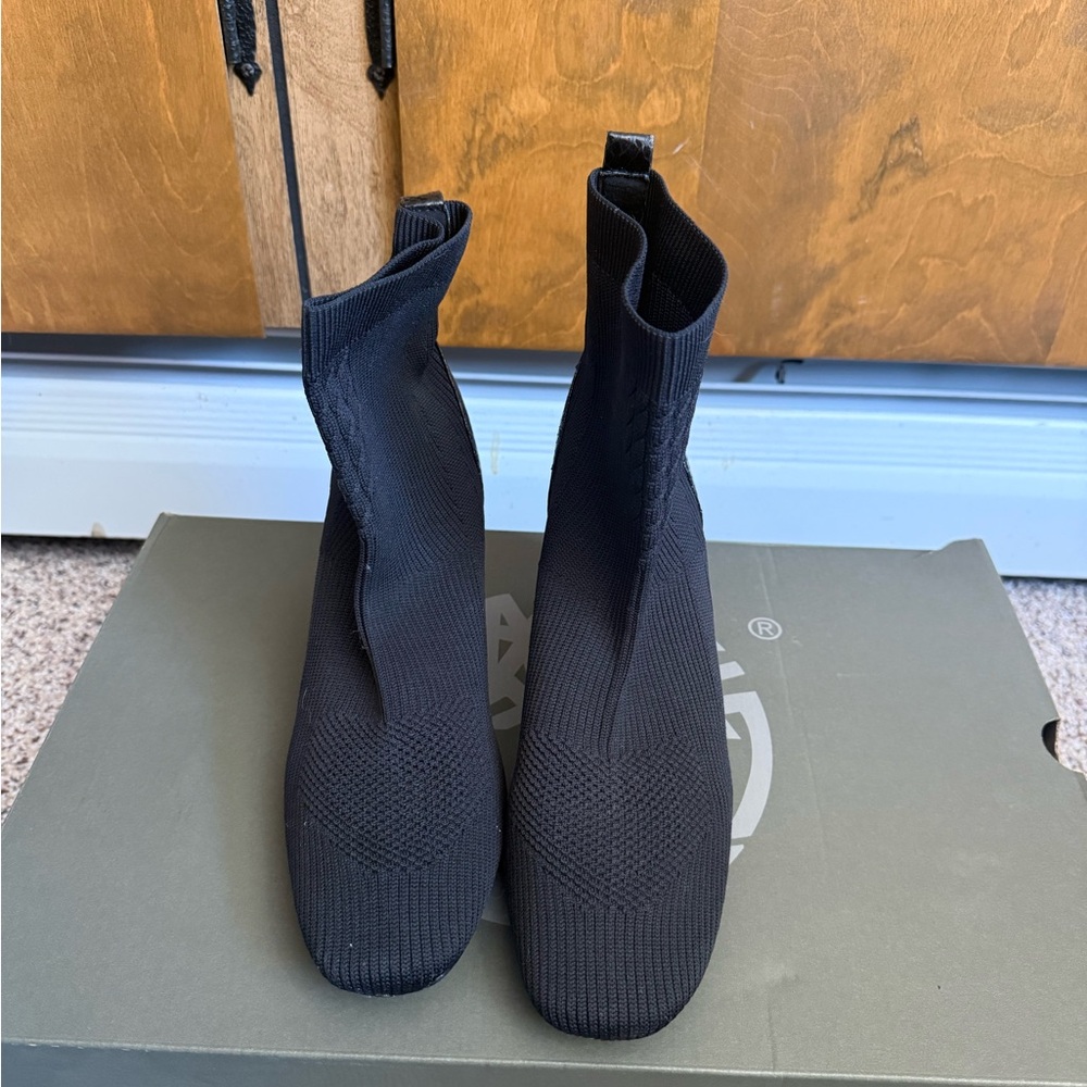 Black Knit Ankle Boots
